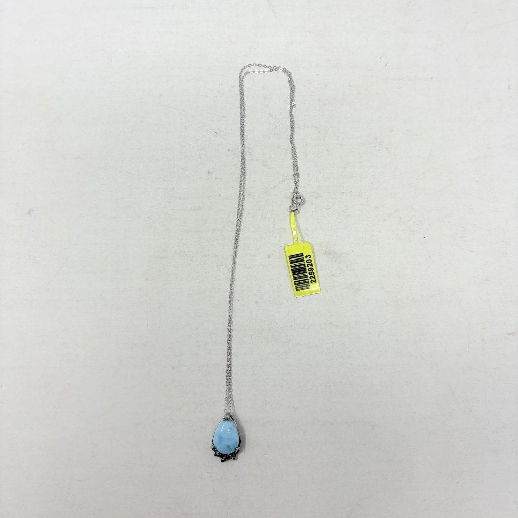 Shop Lc Sterling Silver Nickel Free Larimar Pear Pendant With Chain 20in 5411